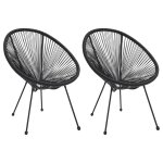 Vidaxl ensemble de salle  manger d'extrieur 3 pcs rotin pvc noir