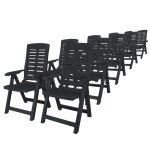 Vidaxl ensemble de salle  manger de jardin 11pcs plastique anthracite