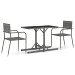 Vidaxl ensemble de salle � manger de jardin 3 pcs gris