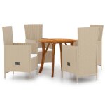 Vidaxl ensemble de salle � manger de jardin 5 pcs beige