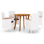 Vidaxl ensemble de salle à manger de jardin 5 pcs blanc Vidaxl ensemble de salle à manger de jardin 5 pcs blanc