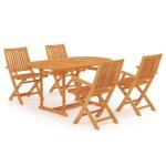 Vidaxl ensemble de salle à manger de jardin 5 pcs bois de teck massif Vidaxl ensemble de salle à manger de jardin 5 pcs bois de teck massif