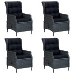 Vidaxl ensemble de salle  manger de jardin 5 pcs gris fonc