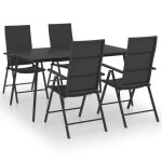 Vidaxl ensemble de salle � manger de jardin 5 pcs noir