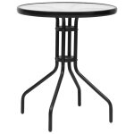 Vidaxl ensemble de salle  manger de jardin 5 pcs noir
