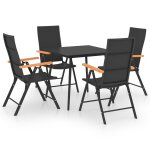 Vidaxl ensemble de salle  manger de jardin 5 pcs noir et marron