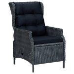 Vidaxl ensemble de salle  manger de jardin 7 pcs gris fonc
