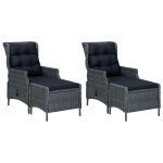 Vidaxl ensemble de salle  manger de jardin 7 pcs gris fonc