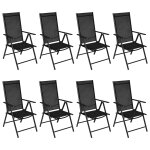 Vidaxl ensemble de salle � manger de jardin 9 pcs aluminium noir