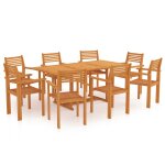 Vidaxl ensemble de salle  manger de jardin 9 pcs bois de teck massif