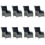 Vidaxl ensemble de salle  manger de jardin 9 pcs gris clair