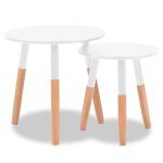 Vidaxl ensemble de tables d'appoint 2 pcs bois de pin massif blanc Vidaxl ensemble de tables d'appoint 2 pcs bois de pin massif blanc