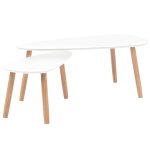 Vidaxl ensemble de tables basses 2 pcs bois de pin massif blanc Vidaxl ensemble de tables basses 2 pcs bois de pin massif blanc