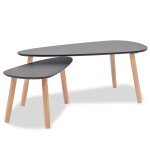 Vidaxl ensemble de tables basses 2 pcs bois de pin massif noir Vidaxl ensemble de tables basses 2 pcs bois de pin massif noir