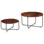 Vidaxl ensemble de table basse 2 pcs bois de sesham massif 60 x 35 cm