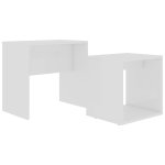 Vidaxl ensemble de tables basses blanc 48x30x45 cm agglomr