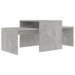 Vidaxl ensemble de tables basses gris bton 100x48x40 cm agglomr