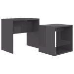 Vidaxl ensemble de tables basses gris brillant 48x30x45 cm agglom�r�