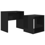 Vidaxl ensemble de tables basses noir brillant 48x30x45 cm agglomr