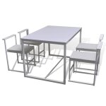 Vidaxl ensemble de table et chaises de salle  manger 5 pices blanc