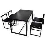 Vidaxl ensemble de table et de chaises de salle  manger 5 pices noir