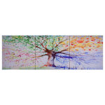 Vidaxl ensemble de tableau sur toile arbre multicolore 120x40 cm Vidaxl ensemble de tableau sur toile arbre multicolore 120x40 cm