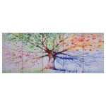 Vidaxl ensemble de tableau sur toile arbre multicolore 200x80 cm Vidaxl ensemble de tableau sur toile arbre multicolore 200x80 cm