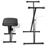 Vidaxl ensemble de tabouret et support rglable de piano