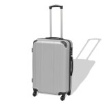 Vidaxl ensemble de valises  roulettes quatre pices argent