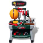 Vidaxl tabli - jouet avec outils pour enfants vert + gris