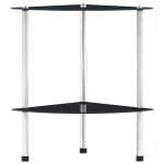 Vidaxl Étagère à 2 niveaux noir 30x30x47 cm verre trempé Vidaxl Étagère à 2 niveaux noir 30x30x47 cm verre trempé