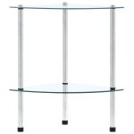 Vidaxl Étagère à 2 niveaux transparent 30x30x47 cm verre trempé Vidaxl Étagère à 2 niveaux transparent 30x30x47 cm verre trempé