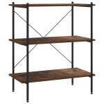 Vidaxl �tag�re � 3 niveaux noir et bois fonc� 80x40x92 cm