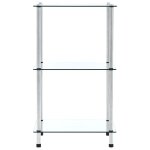 Vidaxl tagre  3 niveaux transparent 40x40x67 cm verre tremp