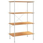 Vidaxl �tag�re � 4 niveaux blanc et ch�ne 80x40x130 cm