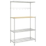 Vidaxl tagre 4 niveaux de four  micro - ondes 90x35x150cm fer chrom