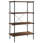 Vidaxl �tag�re � 4 niveaux noir et bois fonc� 80x40x130 cm