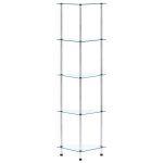 Vidaxl �tag�re � 5 niveaux transparent 30x30x130 cm verre tremp�