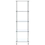 Vidaxl tagre  5 niveaux transparent 40x40x130 cm verre tremp