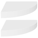 Vidaxl tagres d'angle flottantes 2 pcs blanc 25x25x3, 8 cm mdf