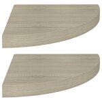 Vidaxl tagres d'angle flottantes 2 pcs chne 35x35x3, 8 cm mdf