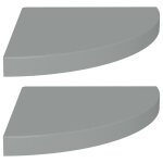 Vidaxl tagres d'angle flottantes 2 pcs gris 35x35x3, 8 cm mdf