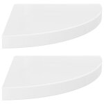 Vidaxl tagres d'angle flottantes 2pcs blanc brillant 35x35x3, 8cm mdf