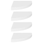 Vidaxl tagres d'angle flottantes 4 pcs blanc 35x35x3, 8 cm mdf