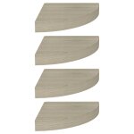 Vidaxl tagres d'angle flottantes 4 pcs chne 25x25x3, 8 cm mdf