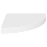 Vidaxl tagre d'angle flottante blanc 35x35x3, 8 cm mdf