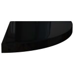 Vidaxl tagre d'angle flottante noir brillant 35x35x3, 8 cm mdf