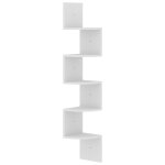 Vidaxl tagre d'angle murale blanc 19x19x123 cm agglomr