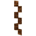 Vidaxl tagre d'angle murale chne fum 19x19x123 cm agglomr