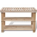 Vidaxl tagre  chaussures 2 en 1 et dessus banc bois de sapin massif